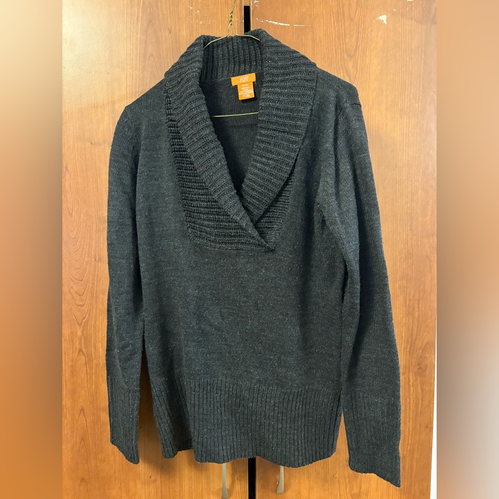 Joe Fresh Shawl Collar Sweater – Dark Gray Knit – Size M